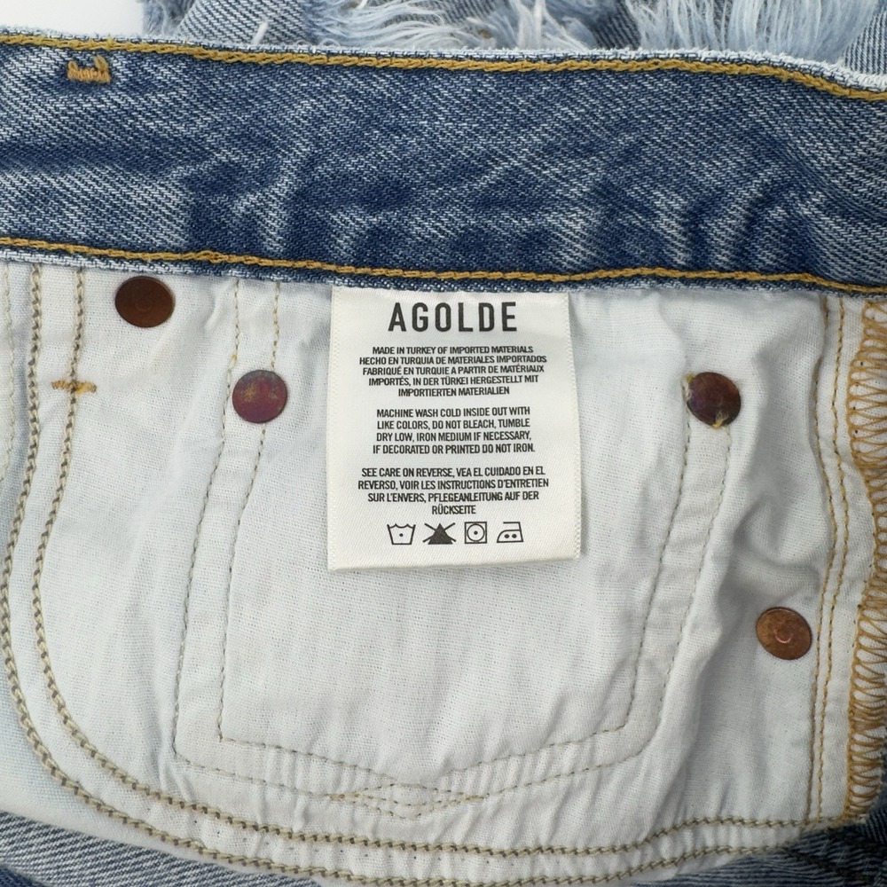 Agolde Parker Vintage Cut Off Shorts Swappeet Distressed High Rise 29 Rigid Boho - Picture 6 of 12